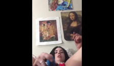 Watch me Strip out of my Xmas Lingerie and Put a Vibrator in me and 2 Fingers in my Ass