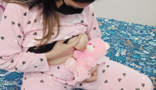 Desi Stepdaughter Playing with her Teddy Bear Toy but her Stepfather wants to Play with her Pussy