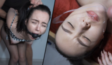 MAMACITA LOVES IT ROUGH - Spanish Babe Gagged, Bent over and Showered in Cum ´´