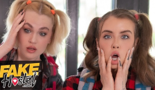 Fake Hostel - Young Friends Eden Ivy and Greta Foss Find themselves Cumming Late one Night