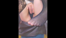 POV the Soles of Erotic Black Tights Japanese Wife HENTAI Masturbation♡
