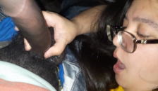 Latina, White, and Filipino Girl Takes her first BBC in her Mouth