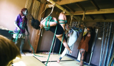 Two Dreadlocks Girls get Suspended while Bondage Shibari Sesion - Private BDSM