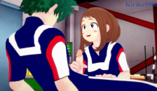 Ochako Uraraka Plays Hard with Izuku Midoriya's Penis in the Warehouse. - my Hero Academia Hentai