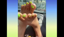 ZolaFoxxx Plays with Toes outside Medicinal Clinic