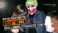 Cristina Almeida Swallows Stranger’s Cum in the Movie Theater. Halloween 2021 | Subtitles in English