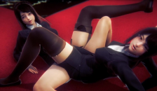 Lesbian Scissor in Office Loby with Uniform