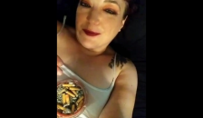 Pierced Kitty is Sexy Chain Smoking with Wine