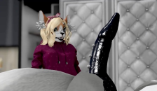 SASSY RED PANDA GETS TAUGHT LESSON BY BIG BAD WOLF IN GRANDA COSTUME - second Life Yiff