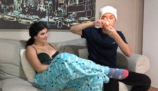 Shared some Weed with my Roommate that got her Horny and on Top of me