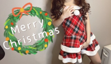 First Challenge to Christmas Costumes! Chestnut Blame with Standing Masturbation