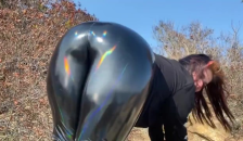Cum on my Pvc Pants (beach Edition) |KALLIELONEWOLF