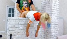 Harley Quinn Fucked a Pizza Delivery Guy. Cosplay Hard Sex at a Halloween Party