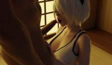 Nier 2B Blowjob a Big Cock with Lewd Sound