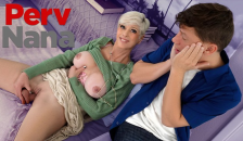 Step-grandson Accidentally Catches his Step-nana Masturbating Wildly with a Huge Sex Toy - PervNana