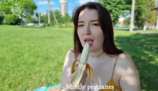 A SULTRY JUICY BITCH IN a CLEARING PICKED UP a STUPID FUCKER AND FUCKED HIM