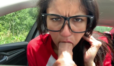 I got Horny while Driving so I Stop to Fuck my Dildo in the Car for a Bit