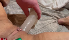 Horny MILF Gets Licked, Fucked with Big Toy then DVP with Dildo and Real Cock