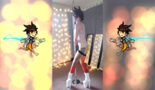 Tracer Cosplay Pole Dance Strip Session by SheyTheGay