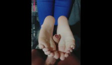 Giving my Boyfriend an Intense Footjob with Satisfying Sole Views until he Cums all over them
