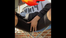 Freaky Lightskin Masturbates outside while Smoking