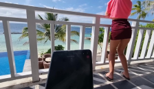 I Control her Pussy in Public with a Lovense Lush - she Moans and is Embarassed